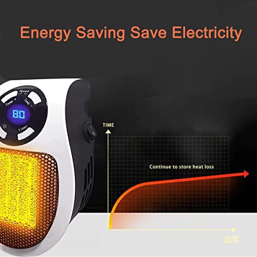 Huishoudelijke apparaten ventilatorkachel met afstandsbediening, mini keramische kachel, veilig, energiebesparend, stille kamerthermostaat, voor binnen op kantoor, slaapkamer - Afbeelding 3