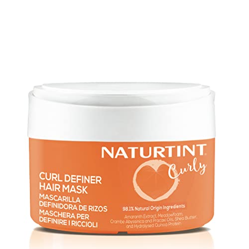 Naturtint Mascarilla Curly, Definidora de Rizos, Reparadora Cabello Dañado, Hidratante y Suavizante, Acondicionador Pelo Rizado, Efecto Anti-Frizz, 98.1% Ingredientes Naturales, 300 ml