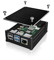 ICY Box Raspberry Pi 4 Gehäuse, Aluminium und Acryl wechselbar, luftdurchlässiges Seitengitter, Kühlkörper – Ansicht 7