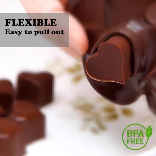 Image of HS Heart Silicone Mould, Non-Stick Food Grade Silicone Mould for Chocolate, Candy, Jelly & Ice Cube (Brown)