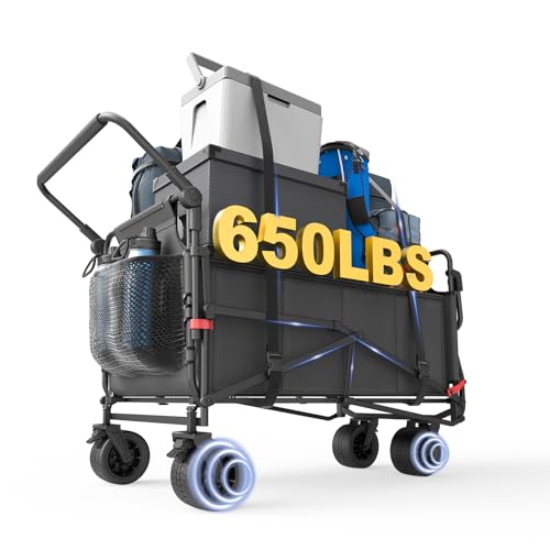 Leveleve Heavy Duty Folding Wagon with All-Terrain Wheels