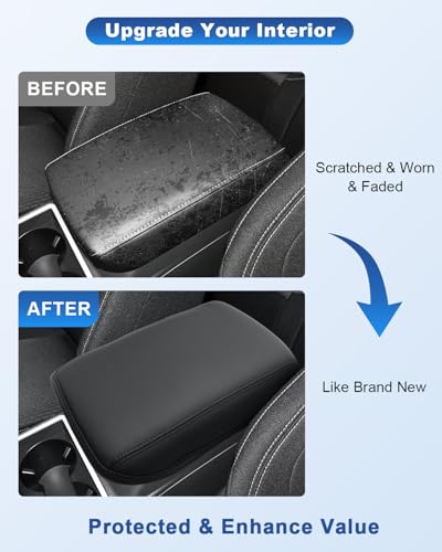 Image of CDEFG for 2025 2026 Outlander Sport Accessories Center Console Cover, for 2021-2025 2026 Outlander Sport Armrest Cover Middle Console Pad Arm Rest Cushion Leather Cover