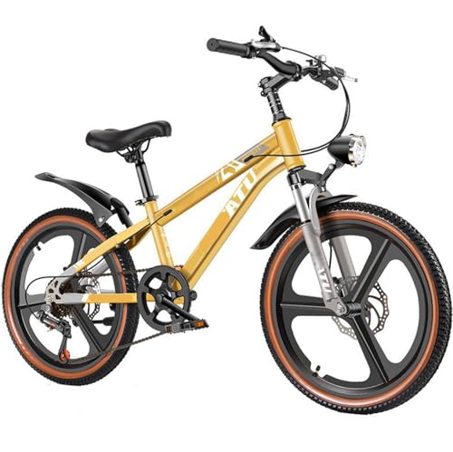 Bicicleta de Montaña de 24 Pulgadas con Ruedas Integradas Frenos de Disco Dobles Doble Amortiguador Cambio de Marchas de 6 Velocidades Bicicleta Deportiva para Hombres y Mujeres A,18 Inches