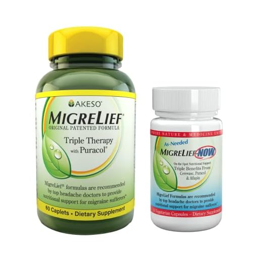 MigreLief® Nutritional Support Kit for Migraine & Headache Sufferers Original Daily Formula Now Fast-Acting/As-Needed Formula - Supplement Bundle Pack - 1 Month Supply