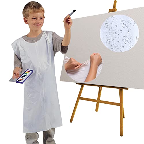 Livtek4Lyfe Disposable Kids Aprons - Kids Aprons Bulk - Kids Cooking Aprons - Kids Painting Aprons -Kids White Plastic Aprons For Kids - 50 Count Pack Science Lab Aprons… #TOP1
