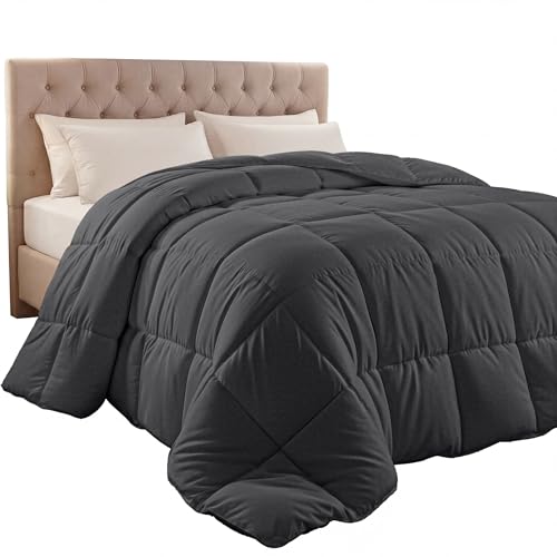 Utopia Bedding Queen Comforter Duvet Insert, Quilted Grey Comforter with Corner Tabs, Box Stitched Down Alternative Comforters Queen Size 88 x 88 inches
