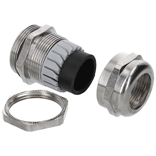 1 presse-étoupe Kalitec M32 en laiton de 11,0 à 21,0 mm - Zone de serrage - Contre-écrou M32 en laiton nervuré - Passe-câble étanche et gazeux