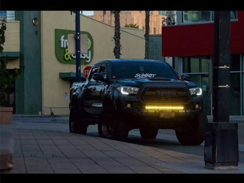 LASFIT 12 inch Amber LED Light Bar, Single Row, Off Road, IP67 Waterproof, 30V, Aluminum & Stainless Steel Housing