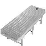 Massage Bed Cover with Face Hole 70X185cm Ergonomic Beauty Bed Cover with Fixing Strap Soft Non-Slip Machine Washable Massage Table Sheets