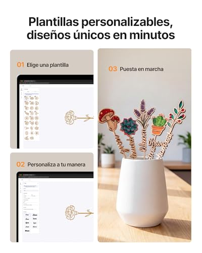 Miniatura 7 de xTool M2 10W Grabadora láser cerrada Clase 1 con impresora CMYK y doble cámara. Ideal para grabar y cortar madera, cuero y lienzo a todo color. Perfecta para manualidades DIY de forma fácil y segura.
