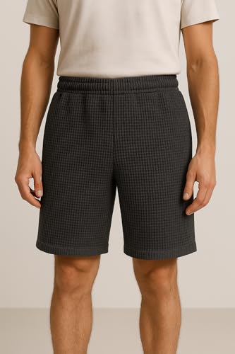 MIZAYEH Men's Shorts | Comfortable Fashion Design | Casual Shorts for Everyday Comfort - Summer Clothing for Youth, Men (Dark Grey, L)