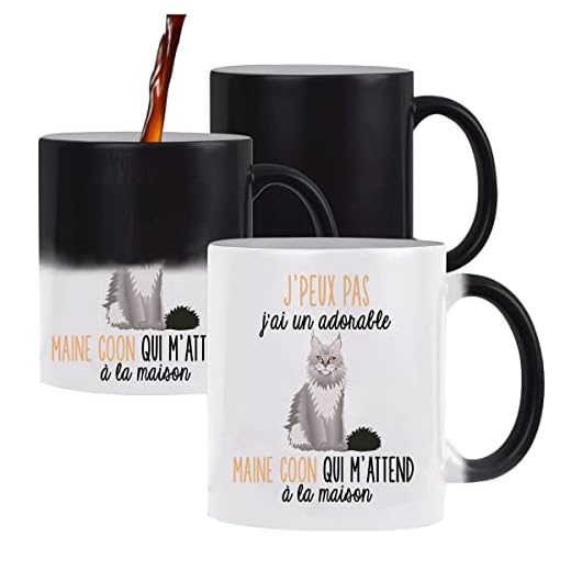 Planetee Mug magique J'peux pas Maine Coon | Tasse change de couleur avec la chaleur