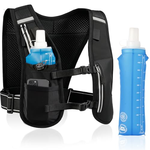 Chaleco Running hidratación Unisex Ajustable Hombre y Mujer