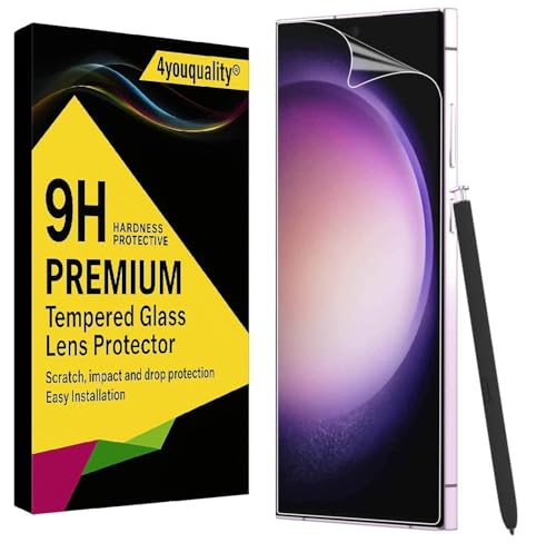 Image of 4youquality Acrylic Screen Guard Compatible with Samsung Galaxy S23 Ultra / Samsung Galaxy S22 Ultra (Transparent) | Edge to Edge Full Screen Coverage, HD Clear, Scratch Resistant, Bubble Free Installation with Easy Installation Kit