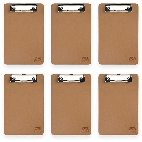 Mini Clipboard 6 x 9 Small Clipboards Memo Size Classroom Bulk Boards Receipt Holder Check Presenters Party Events Wedding Shower Pack of 6 (Pen Not Included) Cover