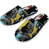 [Barasu] スターウォーズ スリッパ 冬用 室内 軽量 滑り止め 静音 洗える おしゃれ 男女兼用 ルームシューズ メンズ レディース 防寒 暖かい ふわふわ もこもこ 室内履き L