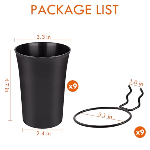 Image of G.CORE 9-Pack PegBoard Cups with Loops, Peg Board Hooks Assortment Organizer Accessory, Various Tools Storage Arrange Kit for Garage Craft Workshop Workbench Hobby
