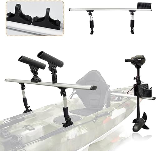 Newcod Kayak Motor Mount, Fishing Kayak Trolling Motor Mount Rack Aluminum Outboard Mounting Bracket Holder Kit