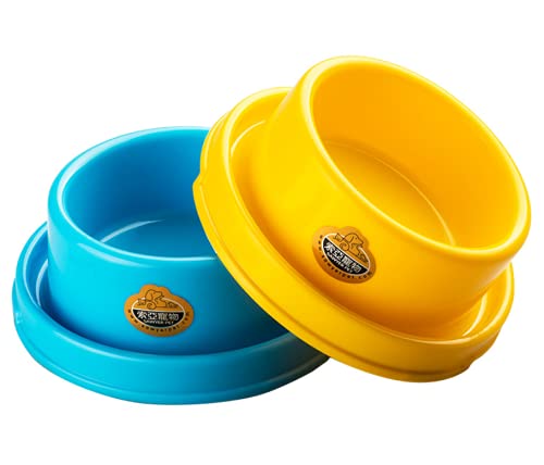 TEESUN Polypropylene Dog Bowl Raised Pet Food Bowls Cat Puppy Bowls Round No Spill Colorful Anti Ants Water Feeder Eating Bowl For Small Animals,?17.78 cm,H_7.11 cm,W_17.78 cm