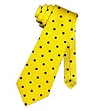 Hiukset Yellow Polka Dots Tie for Men, Men's Funny Dots Tie Formal Novelty Necktie for Men, Slim Necktie for Wedding, Groomsmen, Party, Business