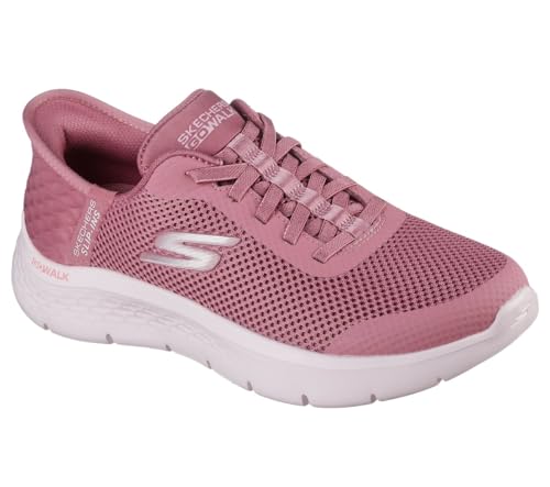 Skechers Girls' Go Walk Flex Hands Free Slip-ins Grand Entry Trainers, Rose Textile Trim, 40 EU