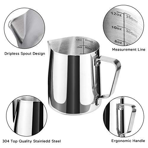 Hofason SG_B07BW64SCS_US Stainless Steel Milk Frothing Pitcher Cappuccino Pitcher Pouring Jug Espresso Cup Creamer Cup thumb #2