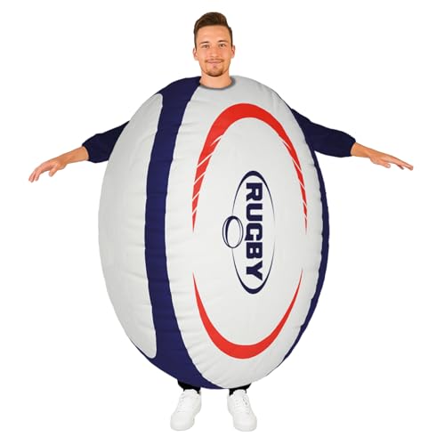 AirSuit® Déguisement Gonflable Ballon de Rugby pour Adulte | Costume Rugby 135 x 90 x 82 cm | 100% Polyester | Léger et Résistant | Système de Gonflage Inclus | OriginalCorner®