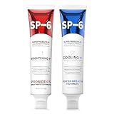 SP-6 Whitening Toothpaste & Cooling Freshness Toothpaste Combo - Includes 6 Probiotics for Oral Health, Fluoride-Free & Enamel Safe,4.6oz