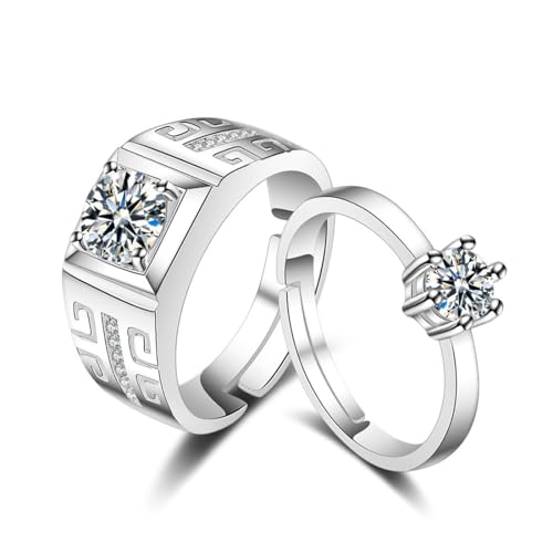 1 par de anillos de plata de ley 925 para hombre con...