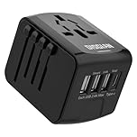 Disgian Travel Adapter, Universal International Power Adapter with 3USB Port And Type-C International Wall Charger Worldwide AC Power Plug for Multi-nation Travel UK, EU, AU Over 200 Countries (Black)