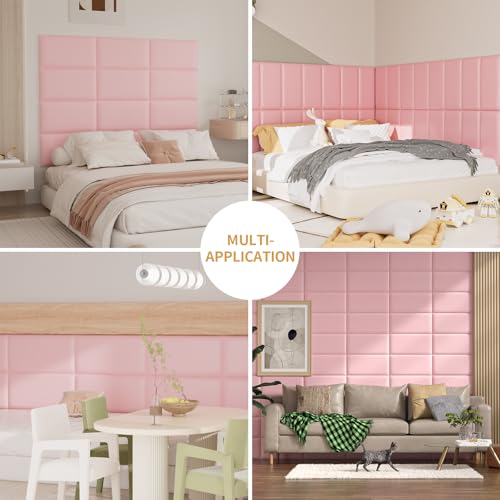 Image of Headboards Wall Panel for Queen and King, Self-Adhesive 3D Wall Panels, Upholstered Wall Panel for Bedroom /Living Room (9 Pieces 9.84 in x 23.6 in)