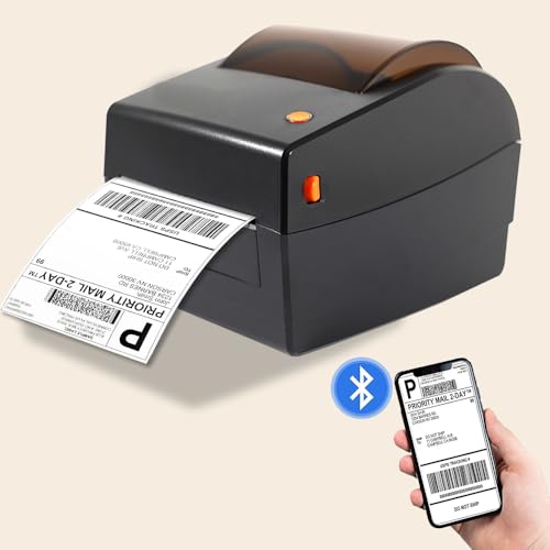 MR.BOSS Bluetooth Thermal Shipping Label Printer, Wireless 4x6 Label Printer for Shipping Packages, Compatible with Android/iOS/Mac/Windows, Suitable for USPS, Shopify, Amazon, Ebay