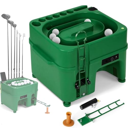 SUCRFXJ Dispensador automático de Pelotas de Golf, máquina eléctrica for tee de Pelotas de Golf, Equipo de práctica de Golf con 6 Soportes, Puede Contener 40 Pelotas de Golf, máquina de enseñanza