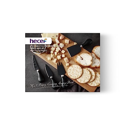 hecef 4 PCS Cheese Knife Set, Black Cheese Knife, Chisel knife and Cheese Fork for Family Gathering Party Halloween Christmas - Image 10