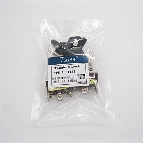 Taiss Q9-C68F-MBO5 3Pcs Toggle Switch Spdt On-Off-On 3 Pin 3 Position Latching Switch Toggle Rocker Heavy Duty 20A 125V thumb #6