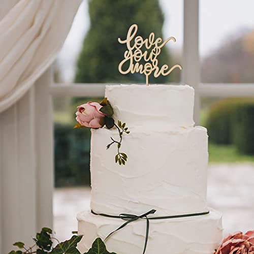 Love You More Cake Topper - Wedding Cake Topper Decoration, Wood Cake Toppers Love You More Sign, Smash Cake Topper, Wedding Cake For Photo Booth Props, Cake Decorating Supplies, First Anniversary #TOP3
