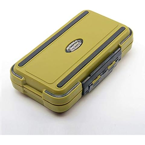 Tackle Box, - 16 Compartment Waterproof Portable Tackle Box Organizer With Storing Tackle Set Plastic Storage - Mini Utility Lures Fishing Box, Small Organizer Box Containers For Trout (B-Green Cover
