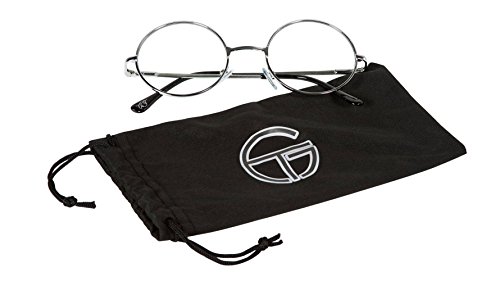 Circular Silver Frame Clear Lens Glasses3