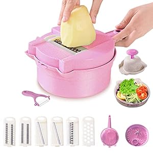 3 in 1 Multifunctionele Groentehakselaar, Aardappelsnijder Handmatige Raspen Met Handbescherming En Dunschiller, 6…