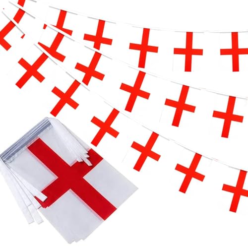 Image of England Flags English String Flag Banners for Patriotic Events Independence Day Sports Bars Inside Outside Decorations 33 Feet 30 Flags