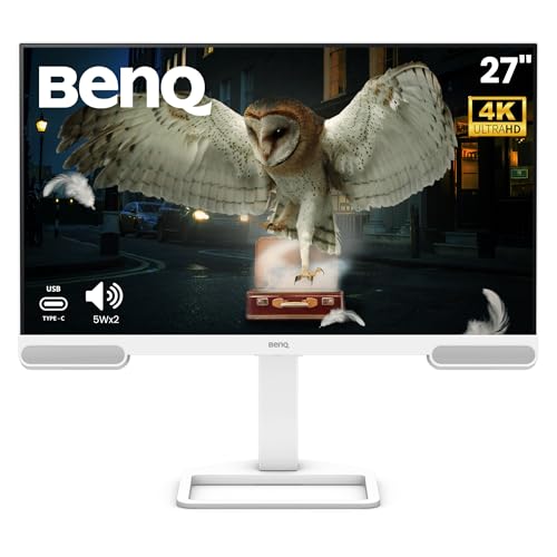 Image of BenQ EW2790U 27 inch 4K UHD 3840x2160 Entertainment Monitor with 95% P3| AI Contrast| 5Wx2 treVolo Speakers| USB Type-C (65W PD)| 3xHDMI|USB Hub| Ergonomic Design|Display Pilot 2| Eye-Care (White)
