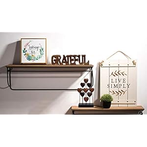 Decozen handcrafted solid wood grateful letters sculpture valentines day gifts for her and him mantel fireplace foyer decor tabletop accent  urban country home decor