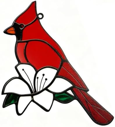 Replacement Wind Catcher, Wind Chime Sail Replacement with 16.4FT Nylon Cord, Metal Wind Chime Parts Replacement for Sympathy Wind Chimes and Wind Bells, Colorful red Cardinal image 4