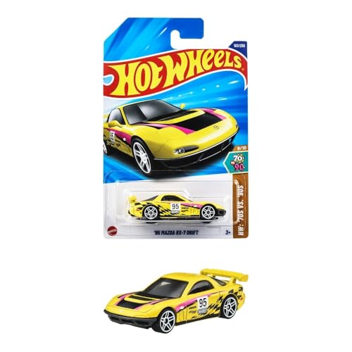 Hot Wheels Coche Mini '95 Mazda RX-7 Drifting Amarillo miniatura 1