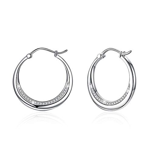 Boucles d'oreilles en argent sterling 925 et cristal blanc à l'éclat joaillerie précieux