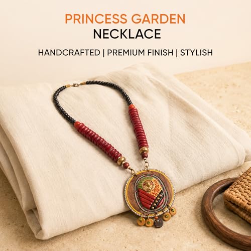 Image of Handcrafted Tribal Dhokra & Floral Charm Necklace Collection | Artisan Brass, Glass & Contemporary Statement Necklaces for Women | Ethnic, Elegant & Artistic Jewelry