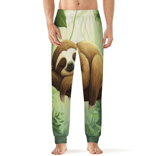 Animal Sloth Men's Pajamas Pants Lightweight Sleep Lounge Pant Pjs Bottoms Casual Sleepwear