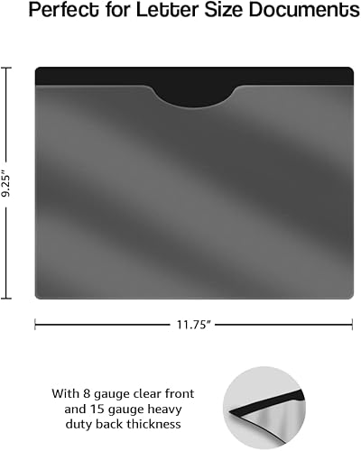 Miniatura 2 de Doctor Stuff - Paquete de 50 carpetas de archivos de plástico de vinilo con bolsillos cerrados, tamaño carta, chaqueta de trabajo de carga frontal