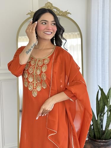 Image of Alvami Women's Silk Solid Regular Kurta Set