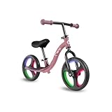 Momi Bicicleta sin Pedales ISOKA para niños de 2+ años (máx. 35 kg), 3,5 kg, Estructura metálica Ligera, Ajuste de Manillar y sillín sin Herramientas, Ruedas de Caucho TPR con LED